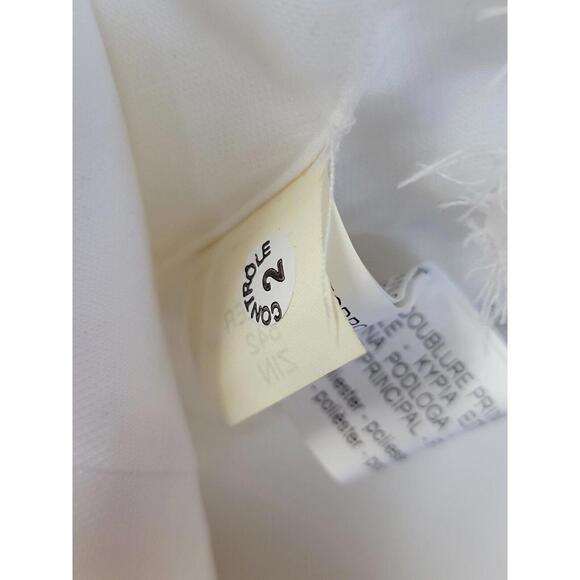 ZARA White TEXTURED TOP Crop Removable Straps Size M NEW #F - Picture 8 of 13